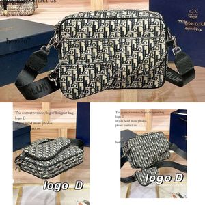 designer Saddle Three Piece Handbag Oblique Print Bags Saddle Men Crossbody Displaying Paired with adjustable and detachable straps for or crossbody use