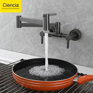 Kitchen Faucets Ciencia Brass Pot Filler Folding Faucet With Double Joint Swing Arms Rotated Tap Wall Mounted For And Cold Water