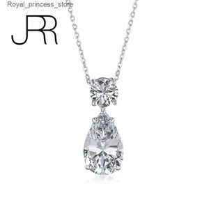 Hänghalsband JRR% 925 Pure Silver Pear Cutting Laboratory High Carbon Diamond Wedding Pendant Utsökta smycken Partihandel Q240426