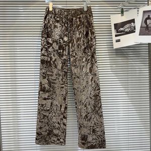 Pantaloni da donna borvemays spazzolato patchwork a gamba dritta allunga velvet mantieni i pantaloni caldi donne inverno 2024 wz7499