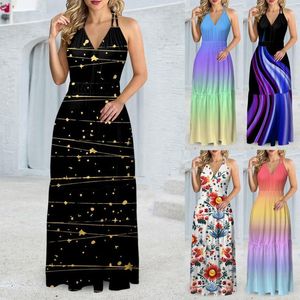 Lässige Kleider zum Verkauf Clearance Frauen Sommer ärmellose Maxi Kleid abgestufte fließende Strand Lange Vestidos Verano Moda 2024