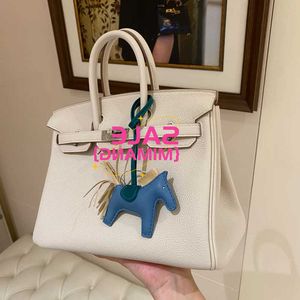 A Birknns Classic bag Handbag for women with one shoulder cowhide leather large capacity trendy gold new crossbody top layer buckle