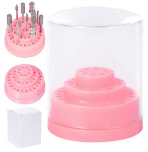 1pcs 48 Löcher rosa Nagelbohrer Bits Halter Ständer Display Nagel Bohrer Box Organizer Container Maniküre Tool9123889