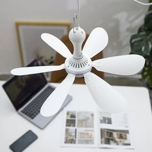 Silent 6 Leaves USB Powered Ceiling Canopy Fan with Remote Control Timing 4 Speed Hanging Fan for Camping Bed Dormitory Tent 240425