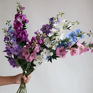 40 Real Touch Artificial Delphinium Blossom Branch с попящих Faux Flowers Diy цветочные свадьбы/дома/праздничные украшения | Подарок 240417