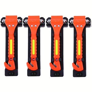 Hammer Car Emergency Escape Window Breaker and Seat Belt Cutter Hammer with Light Reflective Tape,Life Saving Survival Kit