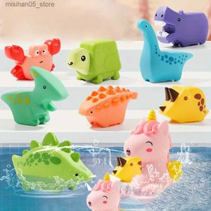 Sand Play Water Fun dinosaurier för små barn Baddar Toys Water Spela Babies Squeezing Dinosaurs Swimming Pool Q240426