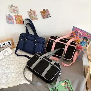 Totes Japanese-style JK Pink Uniform Shoulder Bag Women's Large-capacity Luggage Handbag Tote Messenger Computer Bags
