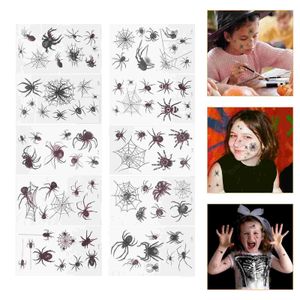 Tatueringsöverföring 20 Sheets Face Spider Web Tattoos Stickers Tillfälliga Tattoos Spider Web Tattoos StickersWeb Temporära tatueringar Klistermärken 240427