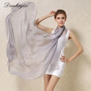 Dankeyisi Mulheres 100% Natural Silk Shawl fêmea feminina lenços de seda pura envoltem cor sólidos com xale de praia longa praia 240418