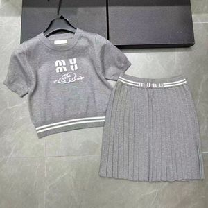 Hot Woman Tracksuits Two Piece Dress Knits Set Designer Womens Sets Short Skirts Two Pieces Outfit Shorts Suit Dress Shirts Top Suits S-L