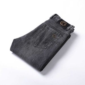 Designer jeans för män trendiga mäns jeans, mäns affär casual stretch smal fit, nya långa byxor