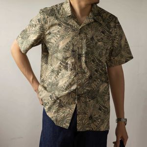 Men's Casual Shirts HW-0014 Big US Size Genuine Quality Vintage Looking Loose Fitting Hawaii Aloha Cotton Printing Shirt 240424