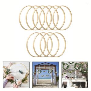 Decorative Figurines 10pcs Dream Catcher Rings 15cm Wooden For Crafts Flower Wreath DIY Wall Hanging Decorations Accessory