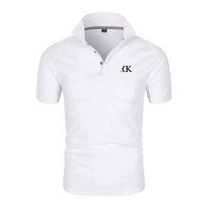 Herr t-shirts herrar kortärmad polo skjorta solid färgad polo hals t-shirt smal passform topp koreansk vår mode ny sommar j240426