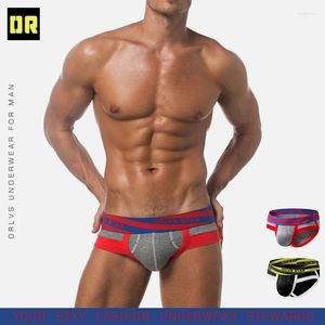 Underpants 2pcs/lot ORLVS Cotton Gay Men Underwear Sexy Cuecas Ropa Interior Slip Hombre Bikini 2Color M/L/XL/XXL