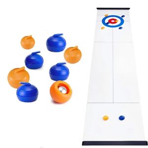 Games Tabletop Curling Game Set Mini Shafffleboard Fun Board Games для взрослых детей подарки подарки Shaffleboard Curling Accessories