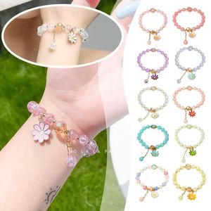 Beaded New Korean Daisy Flower Bracelet Bohemian Colored Crystal Handmade Pulceras Elastic Rope Fashion Jewelry Beads B3Y9