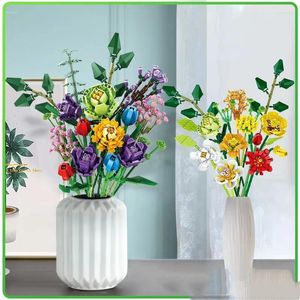 Dekorative Blumen Ideen Lmmortal Blumenerhalte Bausteine Romantische Rosenblumenziegel Home Dekoration lustige DIY -Spielsachen für Mädchen Geburtstag Geschenk