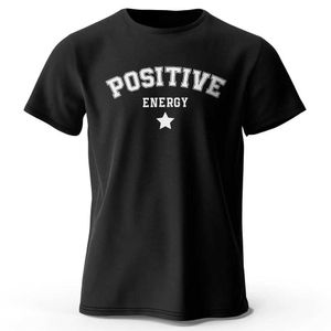 T-shirts masculinos Mens Positive Energy T-shirt Fashion City Rua Roupas Criando um estilo de verão da moda J240426