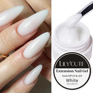 Nail Polish LILYCUTE 8ml White Extension Gel Nail Polish Acrylic Construct Hard Gel Semi Permanent Varnish Clear Nude Gel Polish UV Manicure Y240425