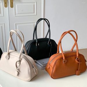 Kvällspåsar Kvinnor Satchel Bag Pu Leather Fashion Shoulder Zipper Stängning Fast Folor Kvinnlig kontor