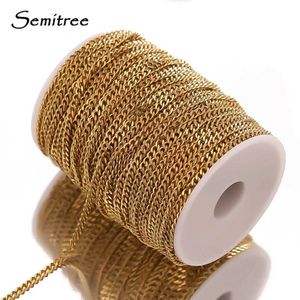 Strands 2 meter stainless steel Cuban chain loose for DIY jewelry making hip-hop necklaces search for punk bracelet craftsmanship 240424