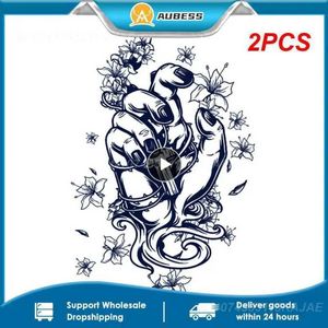 Tattoo Transfer 2PCS Japanese Snake Dragon Waterproof Temporary Tattoo Sticker Cross Wrist Hand Ankle Small Tatoo Kids Fake Tatto Body Art Men 240427