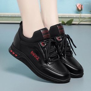 Casual Shoes Women Spring Autumn Sports Shoe Lightweight Non-slip Waterproof Comfort Round Head Soft Leather Walking Sneakers