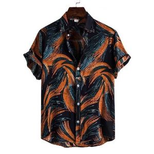 Camisas casuais masculinas Plantas tropicais de impressão 3D retro camisa havaiana homem casual moda praia de manga curta tops de streetwear aloha blusa roupas masculinas 240424