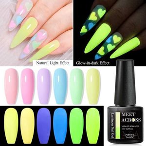 O esmalte de unhas encontra-se em 7 ml de gel de gel de gel de 7 ml macaron cedy coloras quente neon brilho em escuro absorve o gel de gel de gel de UV Varnish nail arte y240425