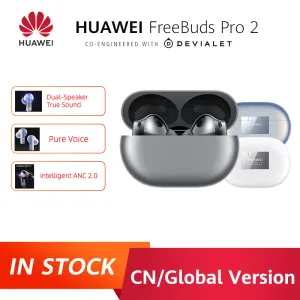 Hörlurar i lager Global version Huawei Freebuds Pro 2 Intelligent ANC 2.0 47DB 4Mic Call Buller Avbokning Bluetooth 5.2 14Hz ~ 48KHz