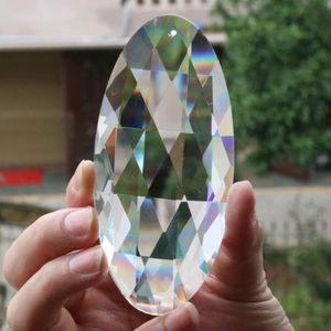 Oval Transparent Crystal Prism Glass Chandelier Hanging Decorative Sun Rainbow Catcher Curtain Accessory327y