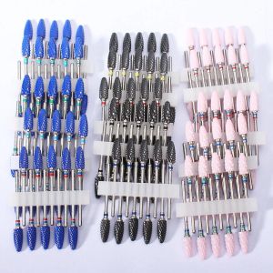 Bit 10pc/set rosa fresatura in ceramica per trapano per perforazione per perforazione di manicure Cuticola elettrica Rimuovere gli utensili per chiodo art file Accessori