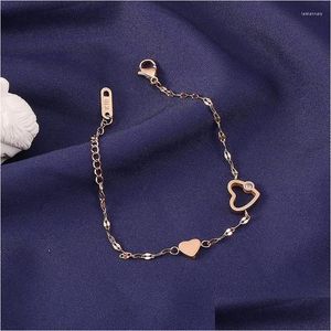 Urok bransolety urocze stalowe łańcuch serca regulowane bransoletki modne modne akcesoria biżuterii ze stali nierdzewnej upuszcza dostawa ota1s