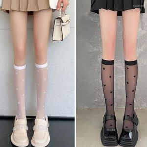 Women Socks 2 Pairs Lolita Solid Color Summer Thin Transparent Silk Jk Girls Nylon Breathable Mid Calf Female Hosiery