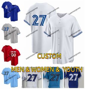 Custom 27 Vladimir Guerrero Jr. 11 Bo Bichette Baseball Jersey Alejandro Kirk George Springer Torontos Justin Turner Kevin Gausman Blue Jays Kieieier Joey Votto