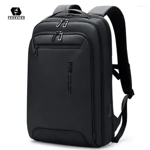 Backpack Fenruien Slim 15,6 -Zoll -Laptop Multifunktion Casual Business Männer USB -Ladungsschule Rucksäcke Unisex