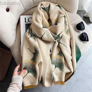 Schals warmer Winterschal Kaschmirinnen Frauen Pashmina Design Print Schals Wickeln Dicke Decke weiche Bufanda Stoles 2022 Mode D240426