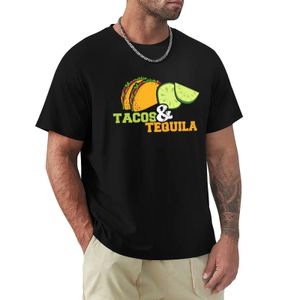 Tacos und Tequila T-Shirt Schnelltrocknen Grafikausgabe einfache weiße T-Shirts Männer 240425