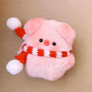 Keychains Lovely Plush Piggy Keychain Little Fresh Funny Bag Pendant Children Toys Birthday Gifts Kawaii Small Pig Head Key Ring