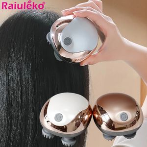 Electric Head Scalp Massager 4 Kneading Massage Heads Body for Hair Growth Stress Neck Antistress Relax Nourishes 240425