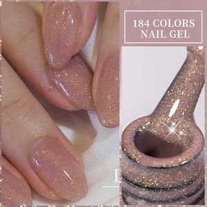 Лак для ногтей Lilycute 7ml Sparkling Glitter Gel лак для ногтей 184 Модные осенние цвета, длительные для маникюра, впитывая гвоздь гель -лак Y240425