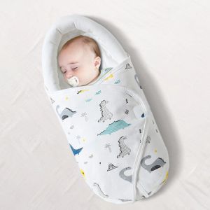 Leveranser 06m nyfödda antistartel svängande baby sovsäckar säkra baby wrap filtar bomulls tecknad sömn säck för spädbarn 83*37 cm