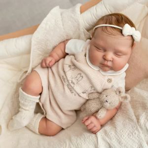 Dolls New Arrival 21inch Already Finished Painted Reborn Doll Kit Peaches Painted with Visible Veins Bebe Reborn Kit with Cloth Body