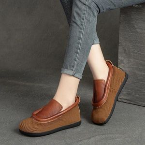 Scarpe casual birluir piatti di punta quadrata per moca