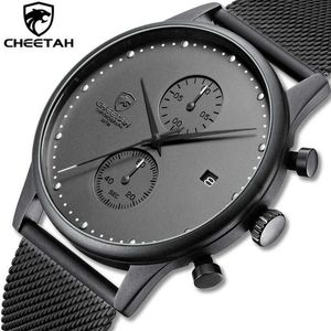 Wristwatches New Cheetah Brand Men Es Chronograph Quartz Men Stainless Steel Stainproof Sports Clock ES Business Reloj Hombre Y240425