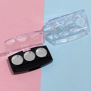 Storage Bottles Empty 3 Round Grids Eyeshadow Lipstick Powder Box Case Cosmetic Packing 3pcs Palette DIY Cosmetics Set