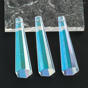 Decorative Figurines 1PC 60MM AB Color Cow Horn Glass Art Crystal Prism Faceted Pendant Hanging Suncatcher Chandelier Parts DIY Room Decor