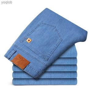 Men's Jeans Size 30-44 elastic denim pants solid slim fit jeans mens casual bicycle denim jeans mens street hip-hop retro Trouser tight fitting jeansL2404